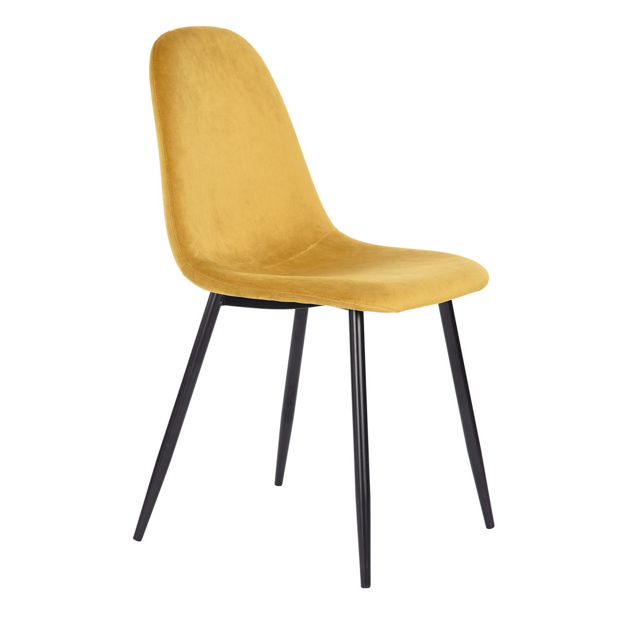 Charlton Velvet Yellow Spray Leg Dining Chairs