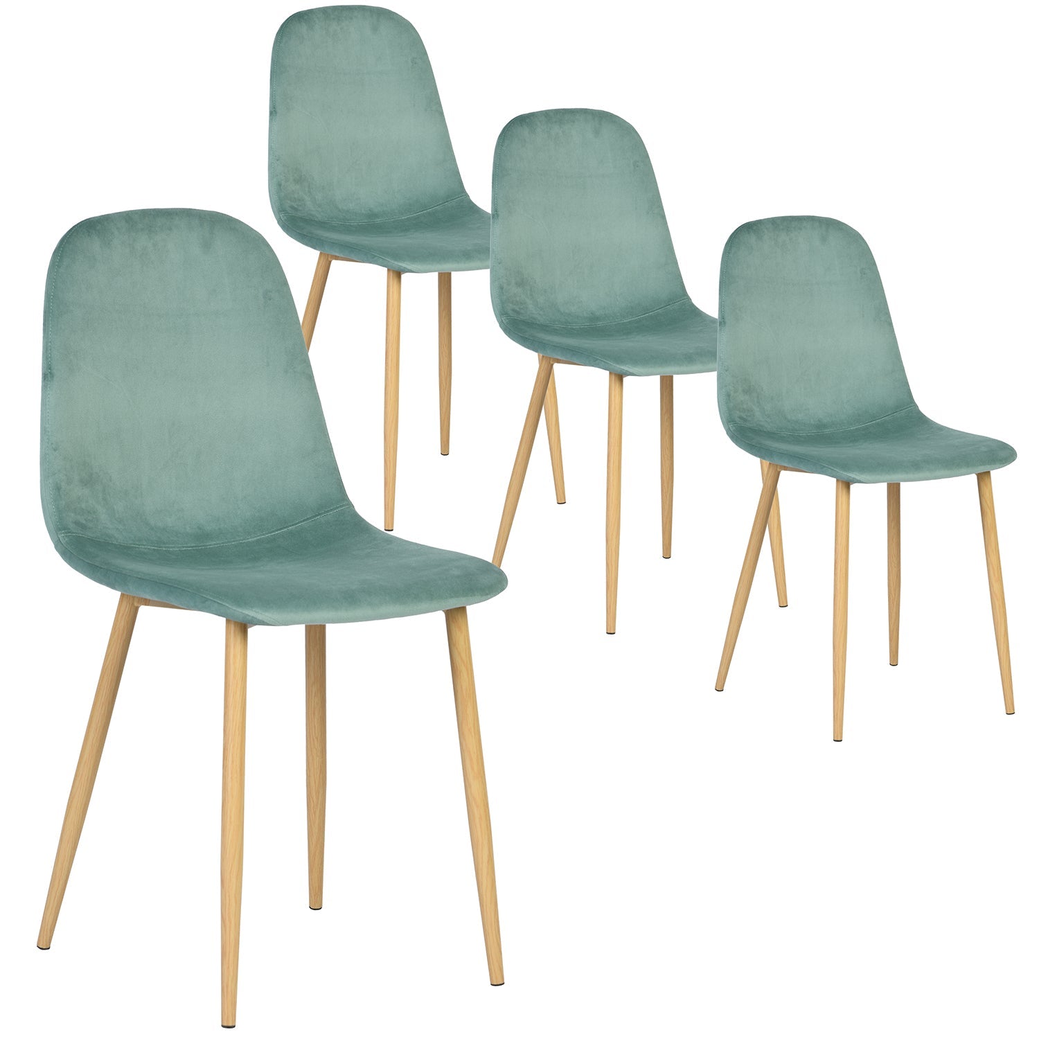 Charlton Velvet Aqua Dining Chair(Set Of 4)