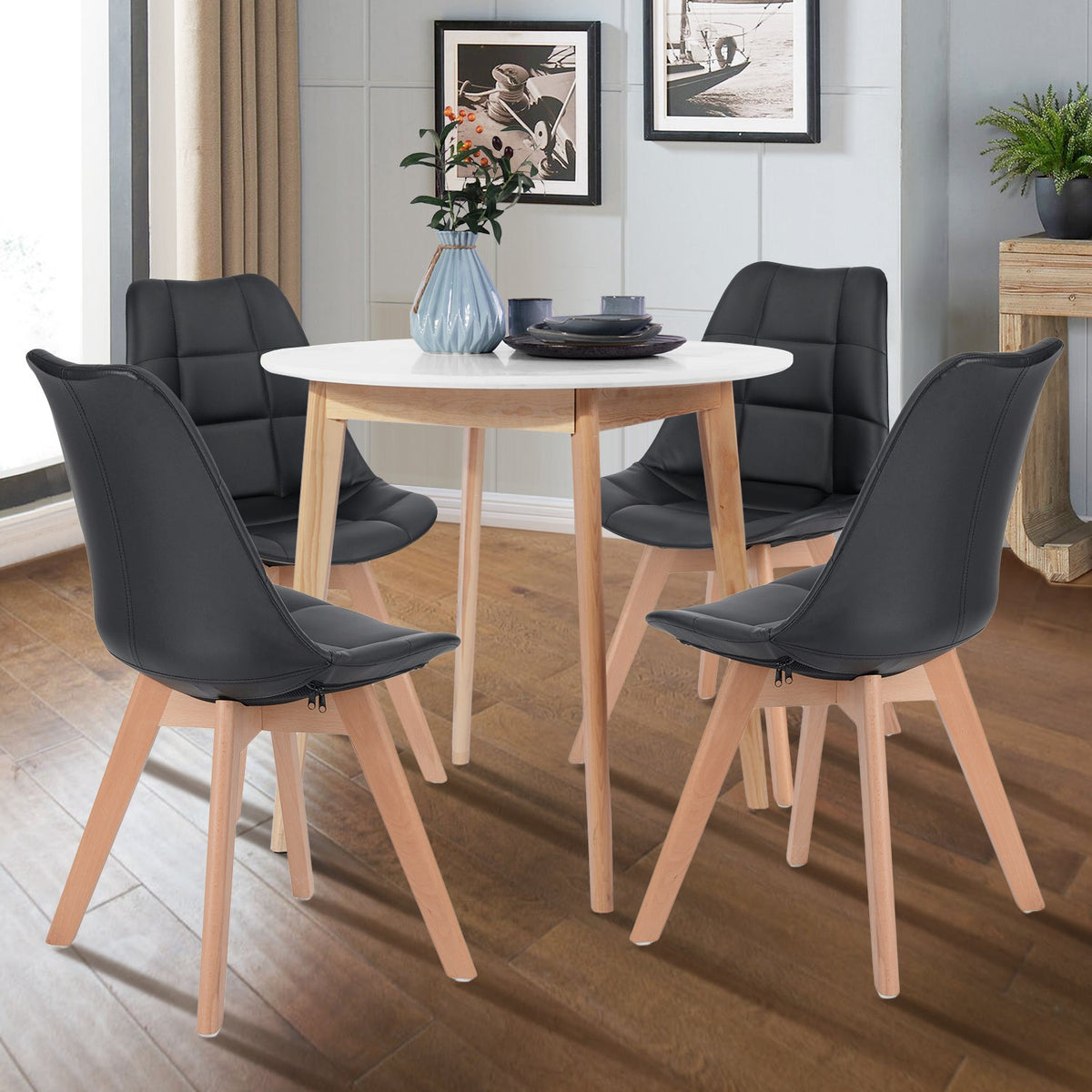 Currency Round Top Wooden Dining Table