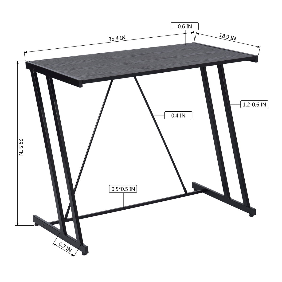 Dazzle Black Office Desk