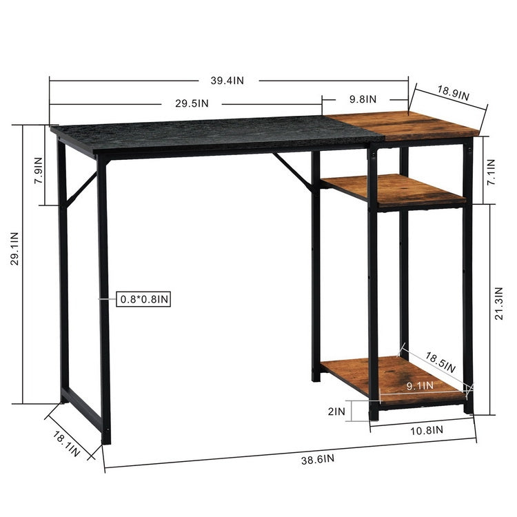 Dembe Shelves 100Cm Black Brown Desks