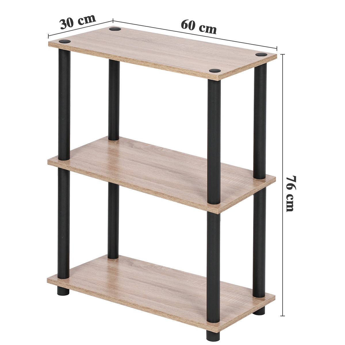 Detoll 3Tier Beech Bookcases