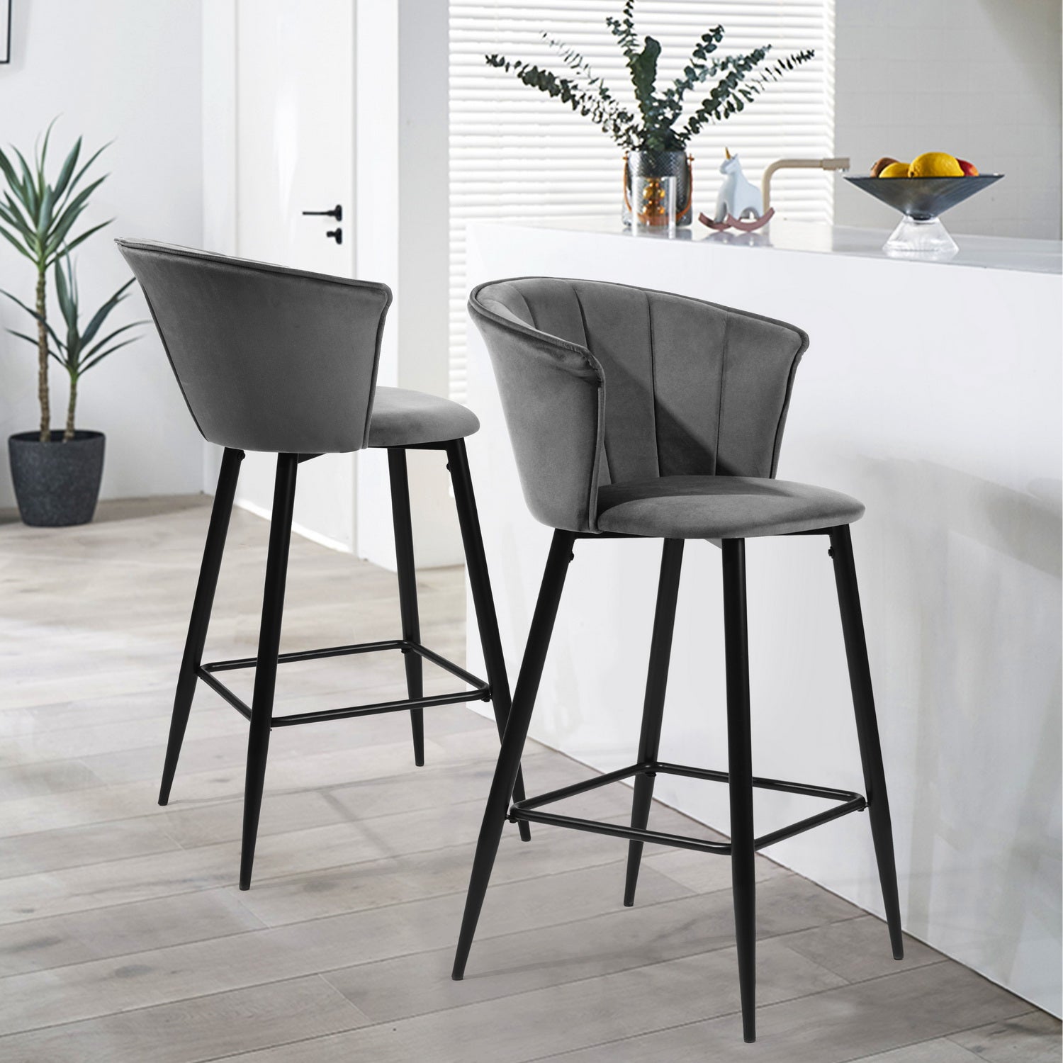 Doncic Bar Chair Gery Bar Stools