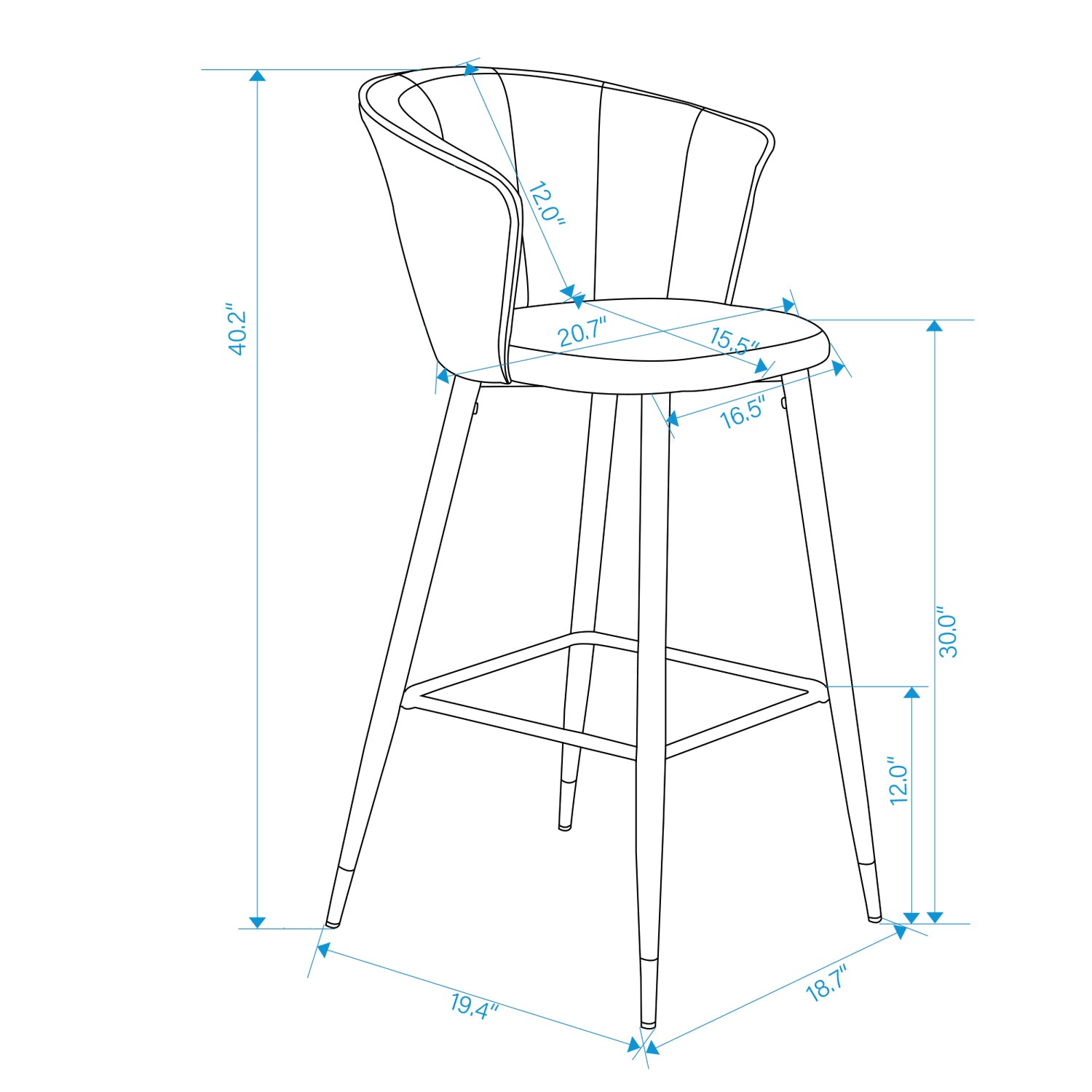 Doncic Bar Chair Suede Dc Dining Chairs