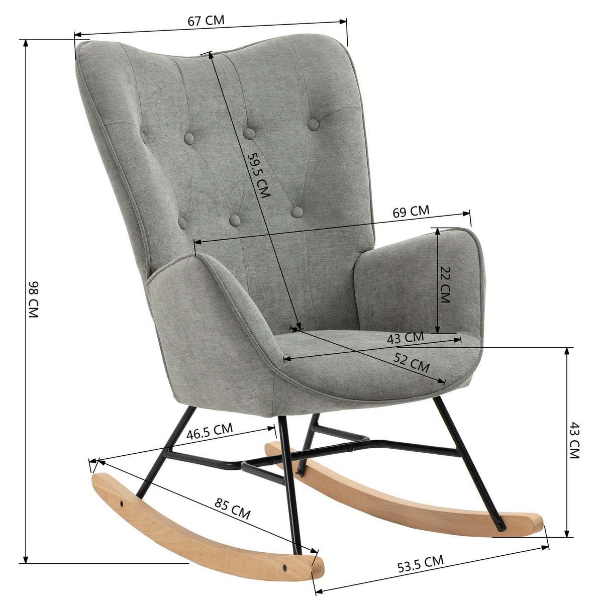 Epping Fabric Rocking Chair