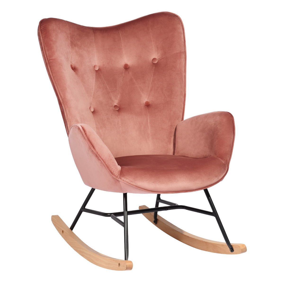 Epping Velvet Pink Rocking Chair
