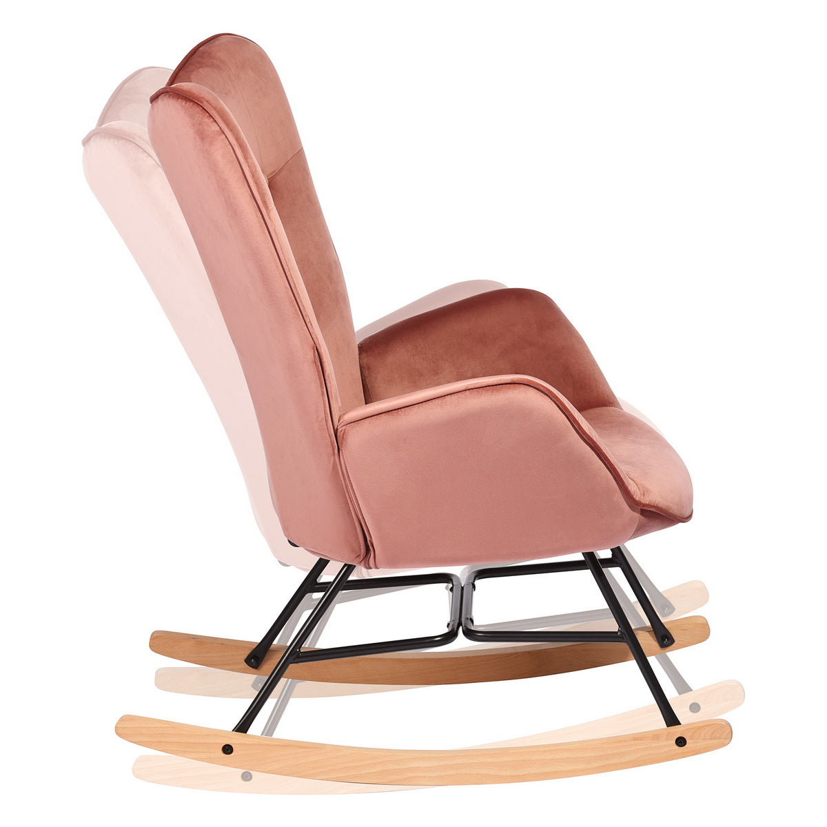 Epping Velvet Pink Rocking Chair