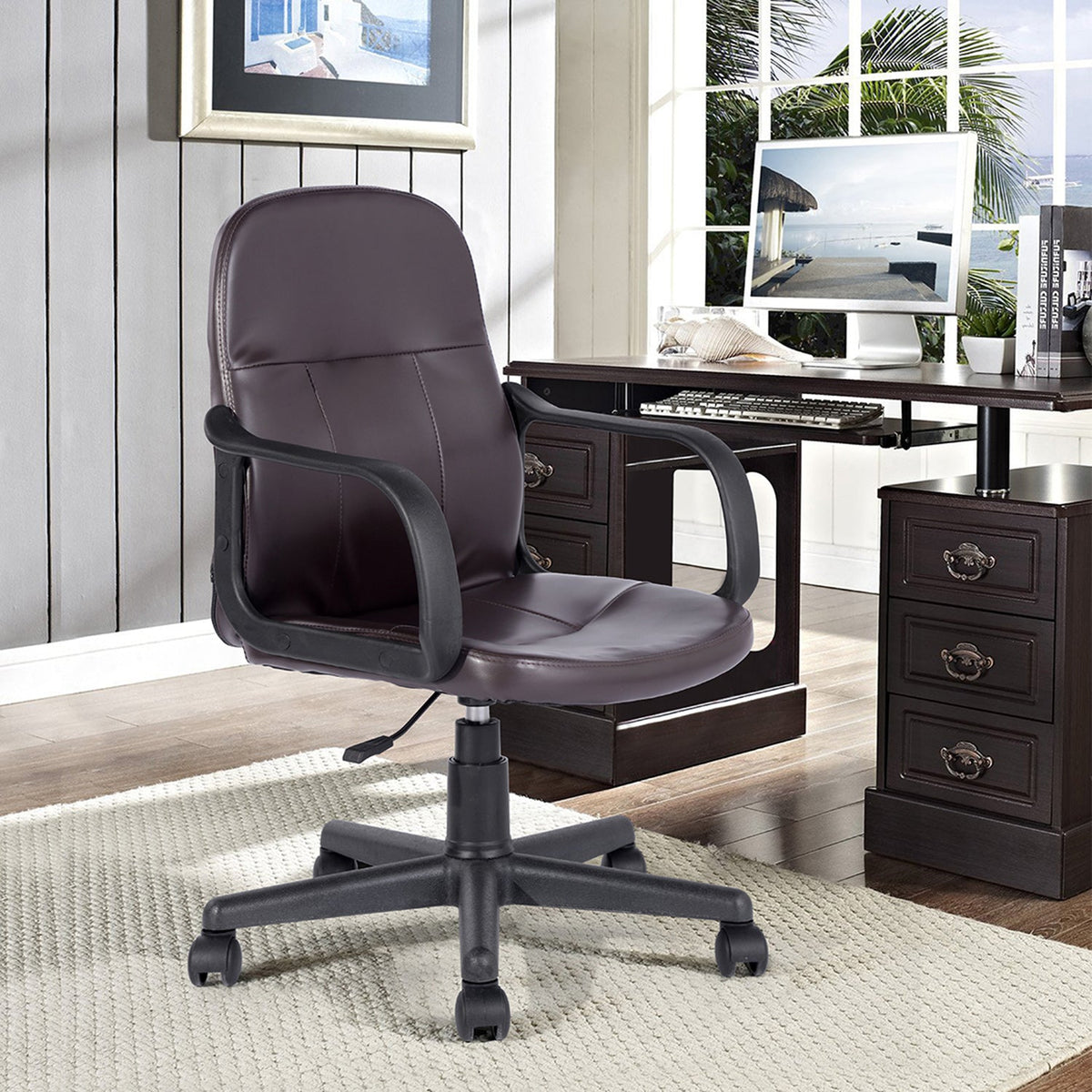 Erlangen Brown Pvc Office Chair
