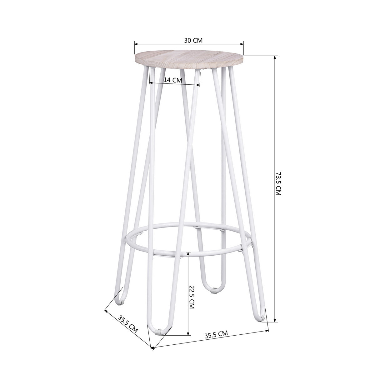 Essia Paulownia Wood Bar Stool