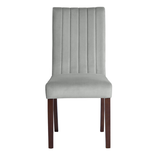 Fawn Grey Velvet Dining Chairs