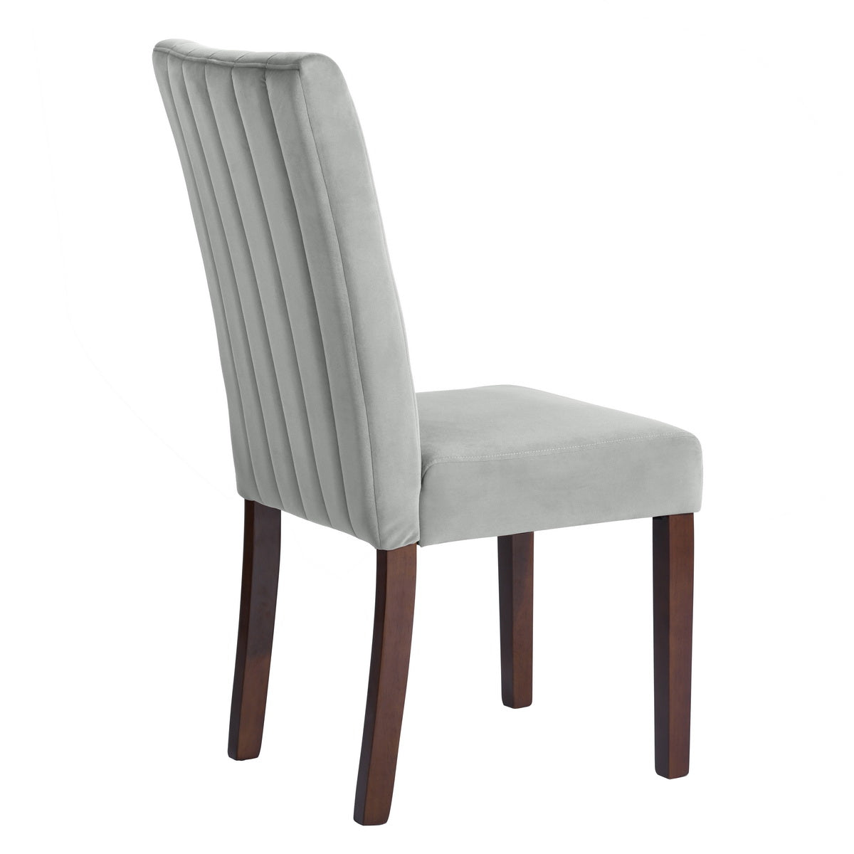 Fawn Grey Velvet Dining Chairs