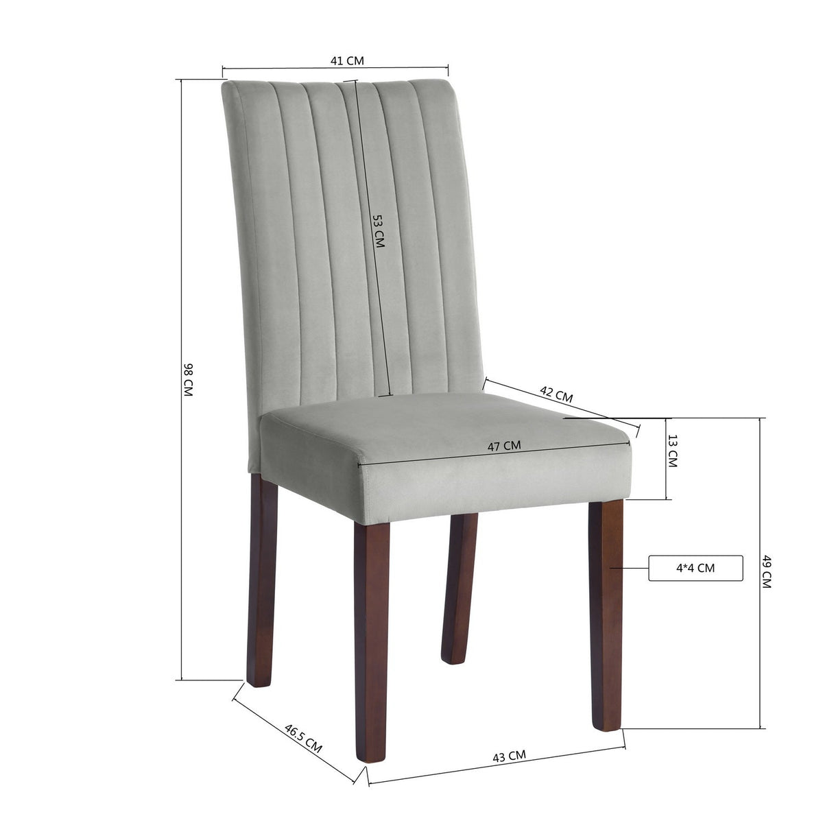 Fawn Grey Velvet Dining Chairs