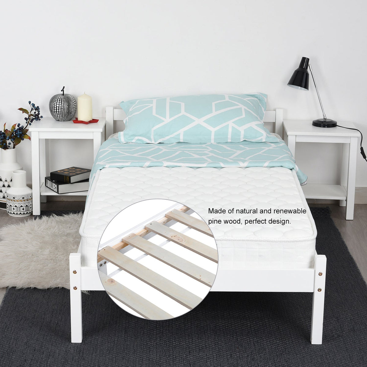 Firenze White Wooden Bedframe