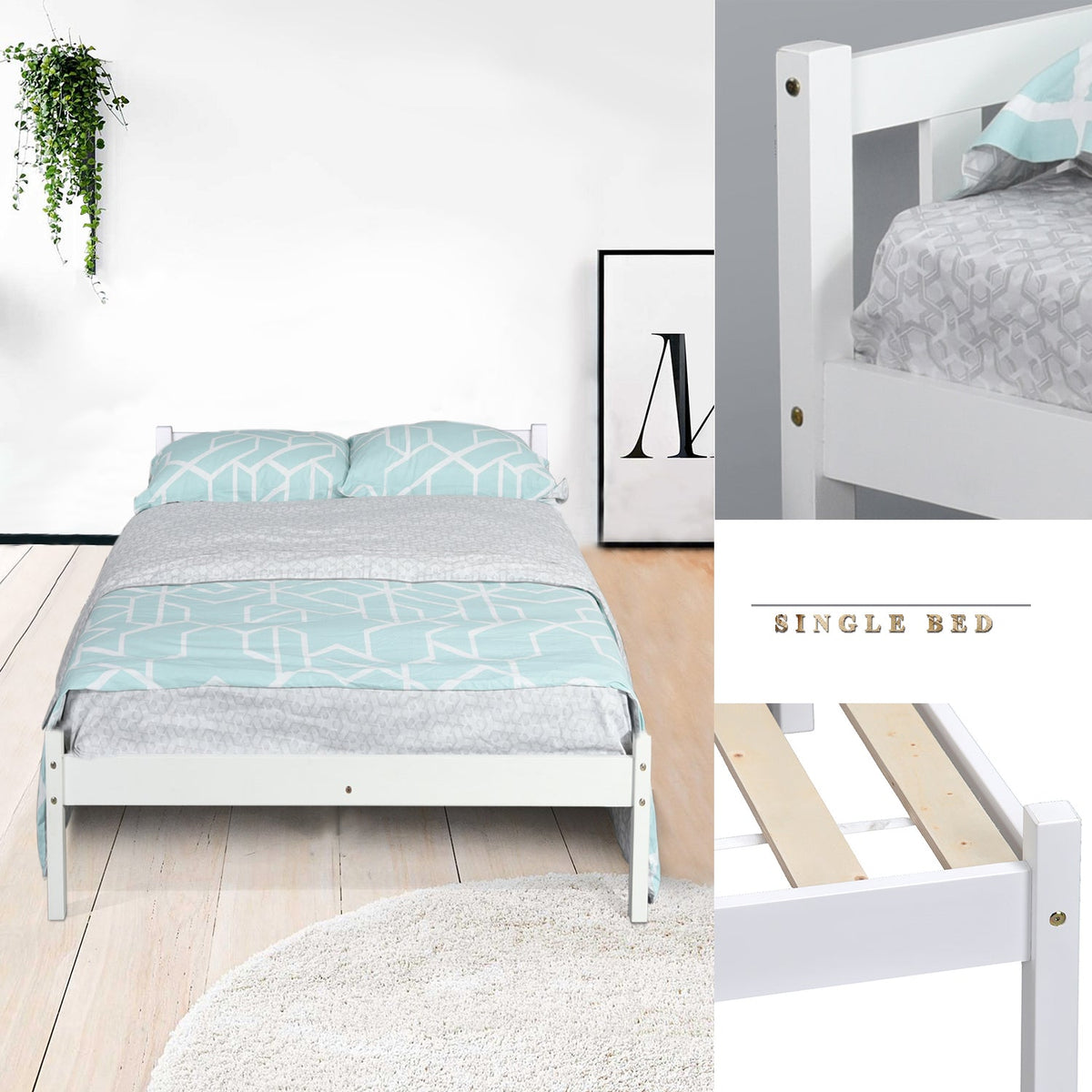 Firenze White Wooden Bedframe