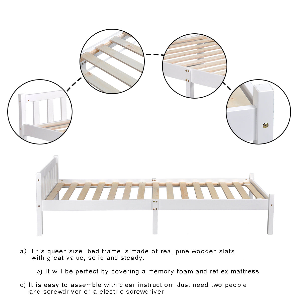 Firenze White Wooden Bedframe