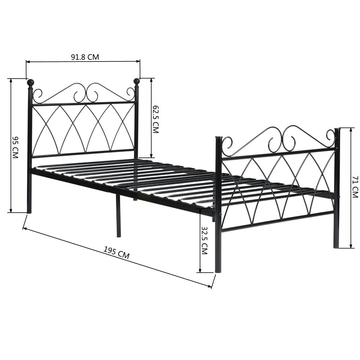 Flower Black Bedframe
