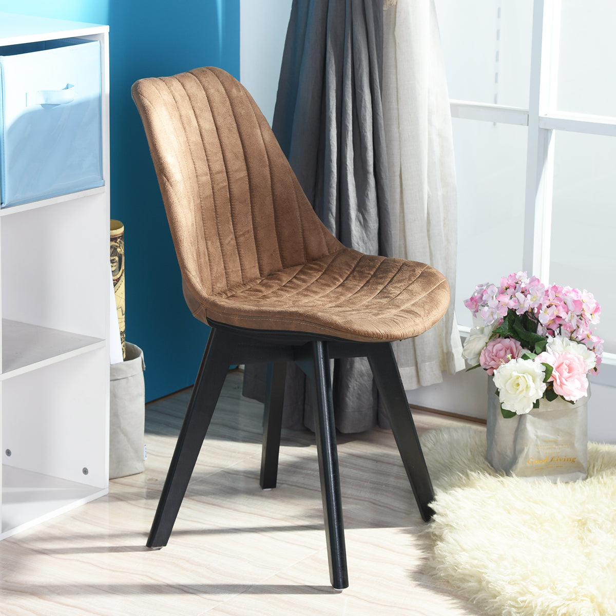 Frankfurt Suede Brown Dining Chair