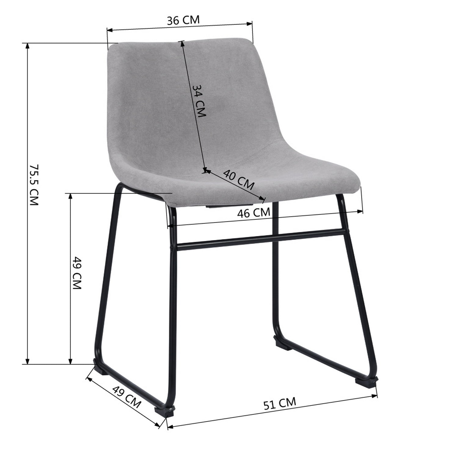 Genova Fabric Grey Dining Chair