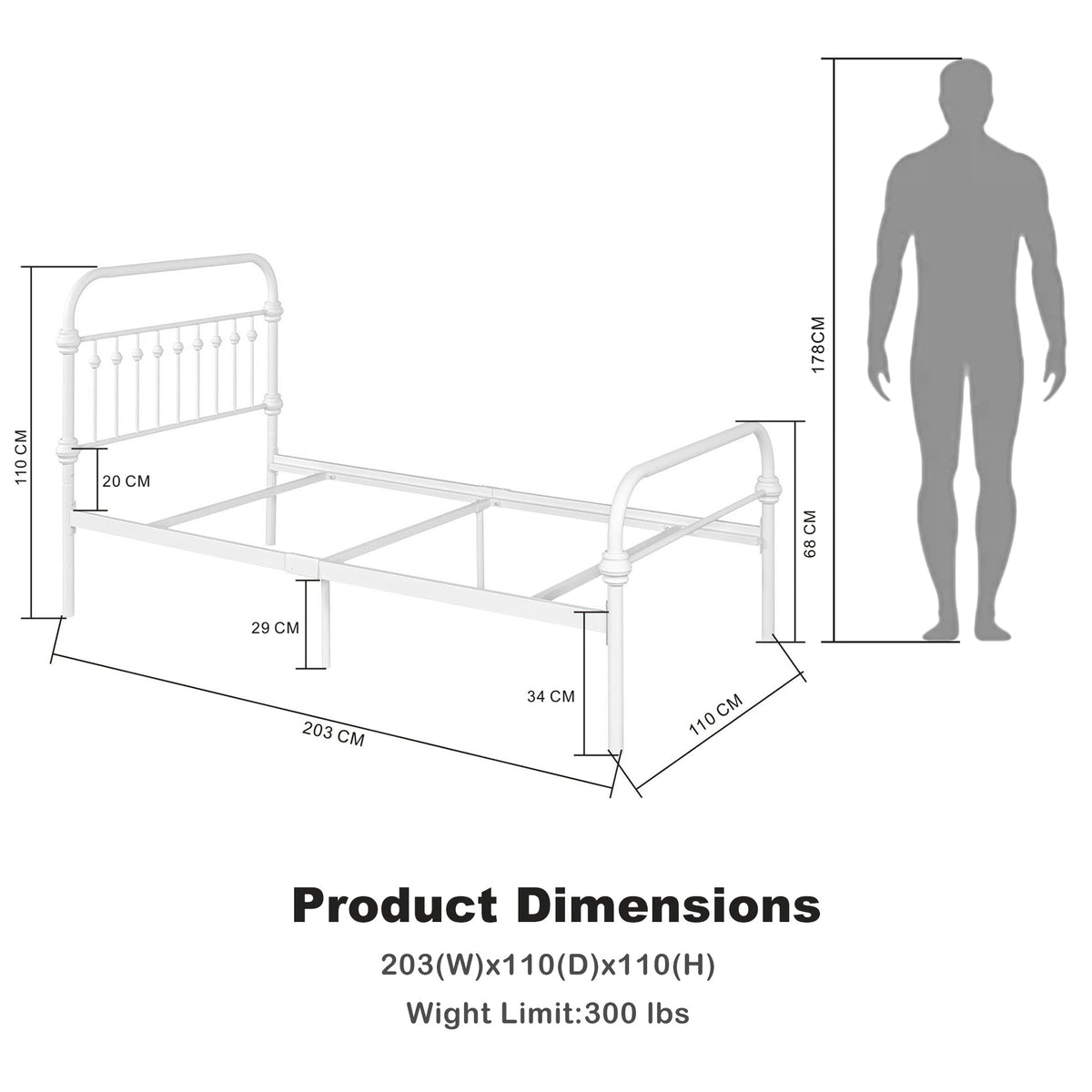 Gobert Twin White Beds