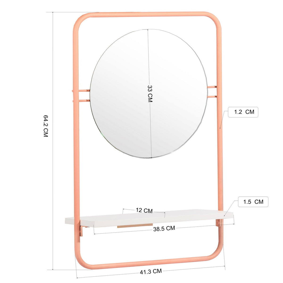 Hagan Wall Shelf With Mirror