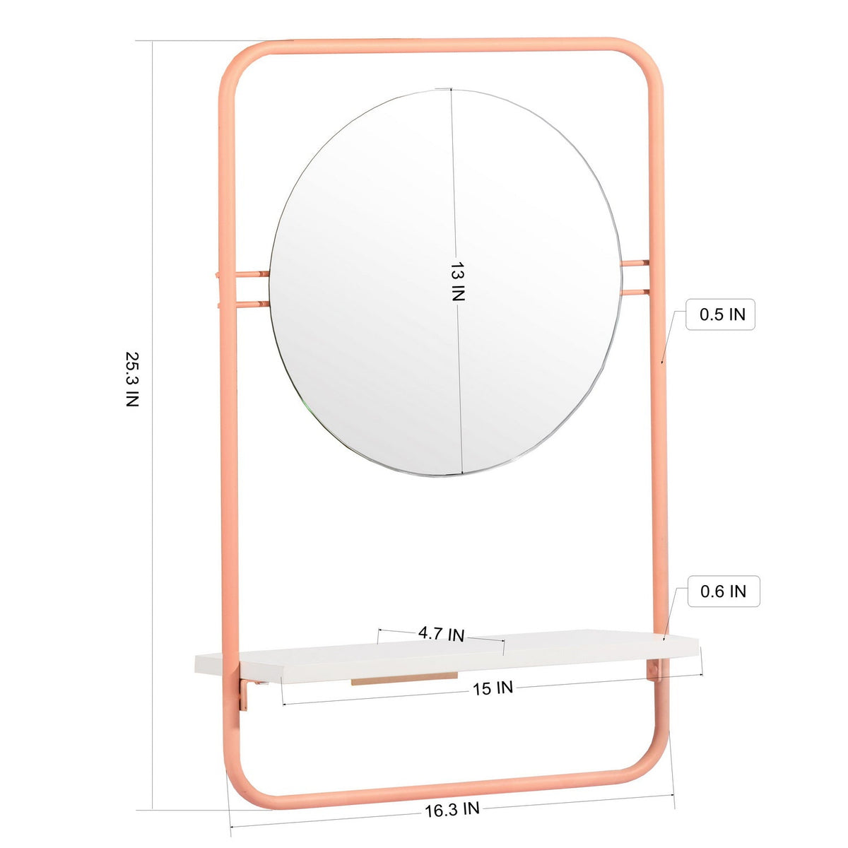 Hagan Wall Shelf With Mirror