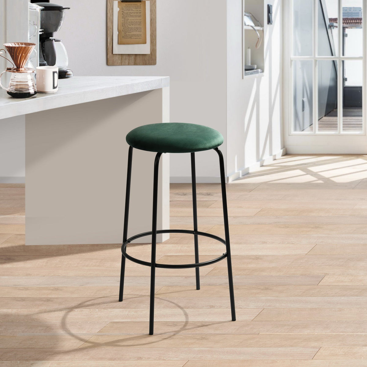 HAMER Dark Green Barstools