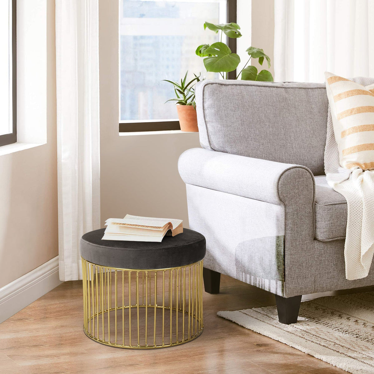 Hayward Grey Ottomans
