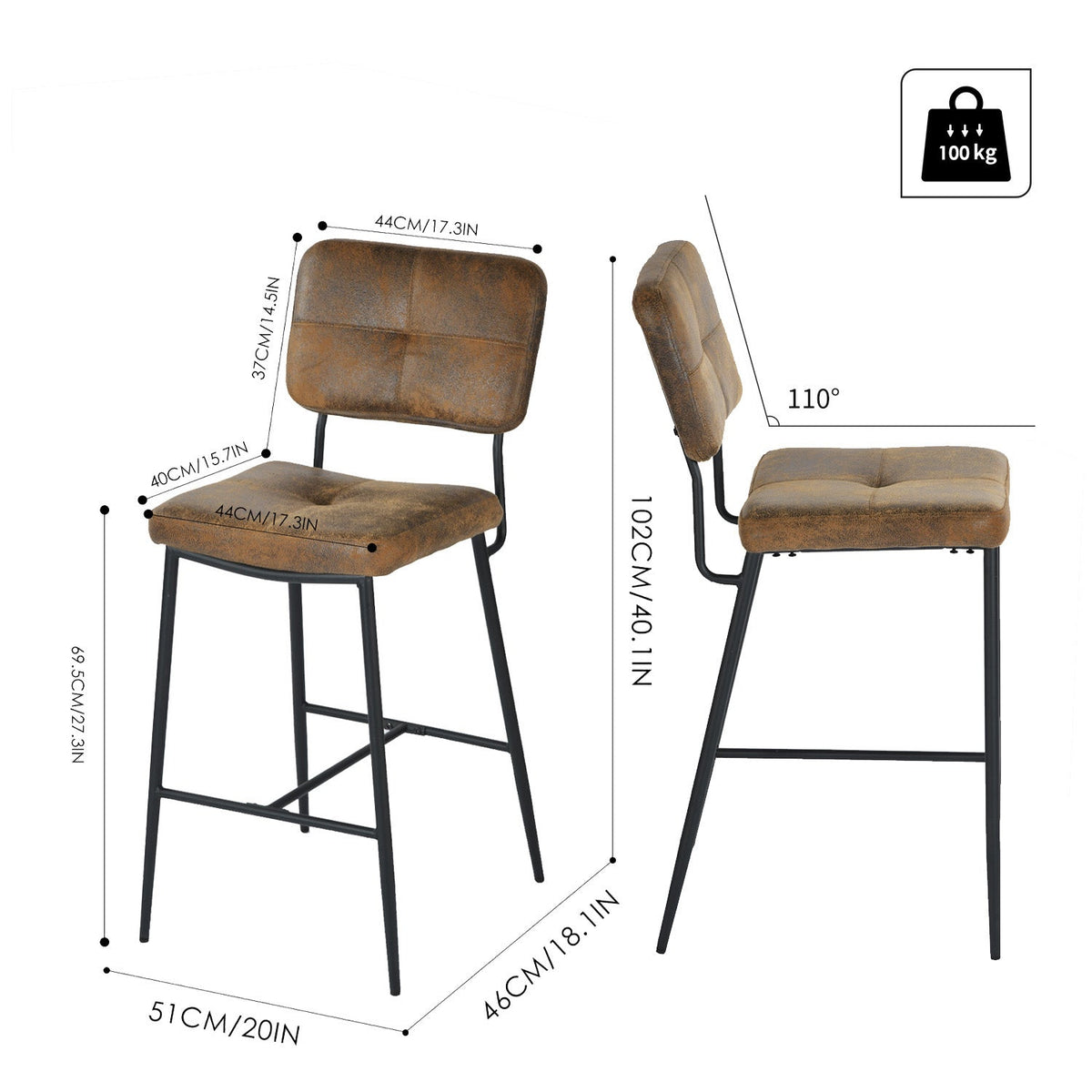 Independence Bar Bouton Suede Brown