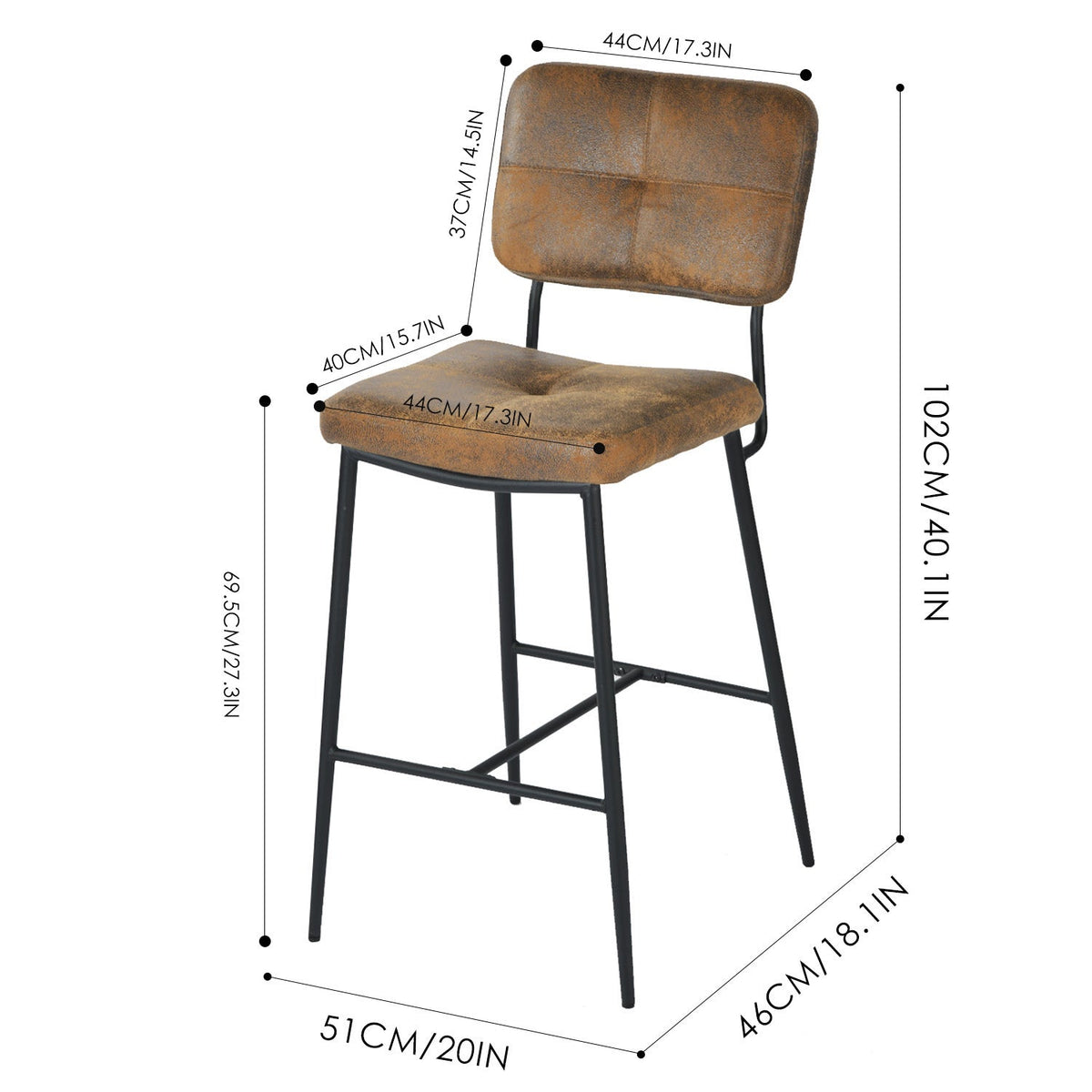 Independence Bar Bouton Suede Brown