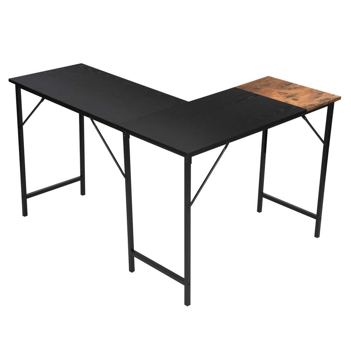 Isoud 124Cm Black Brown Desks