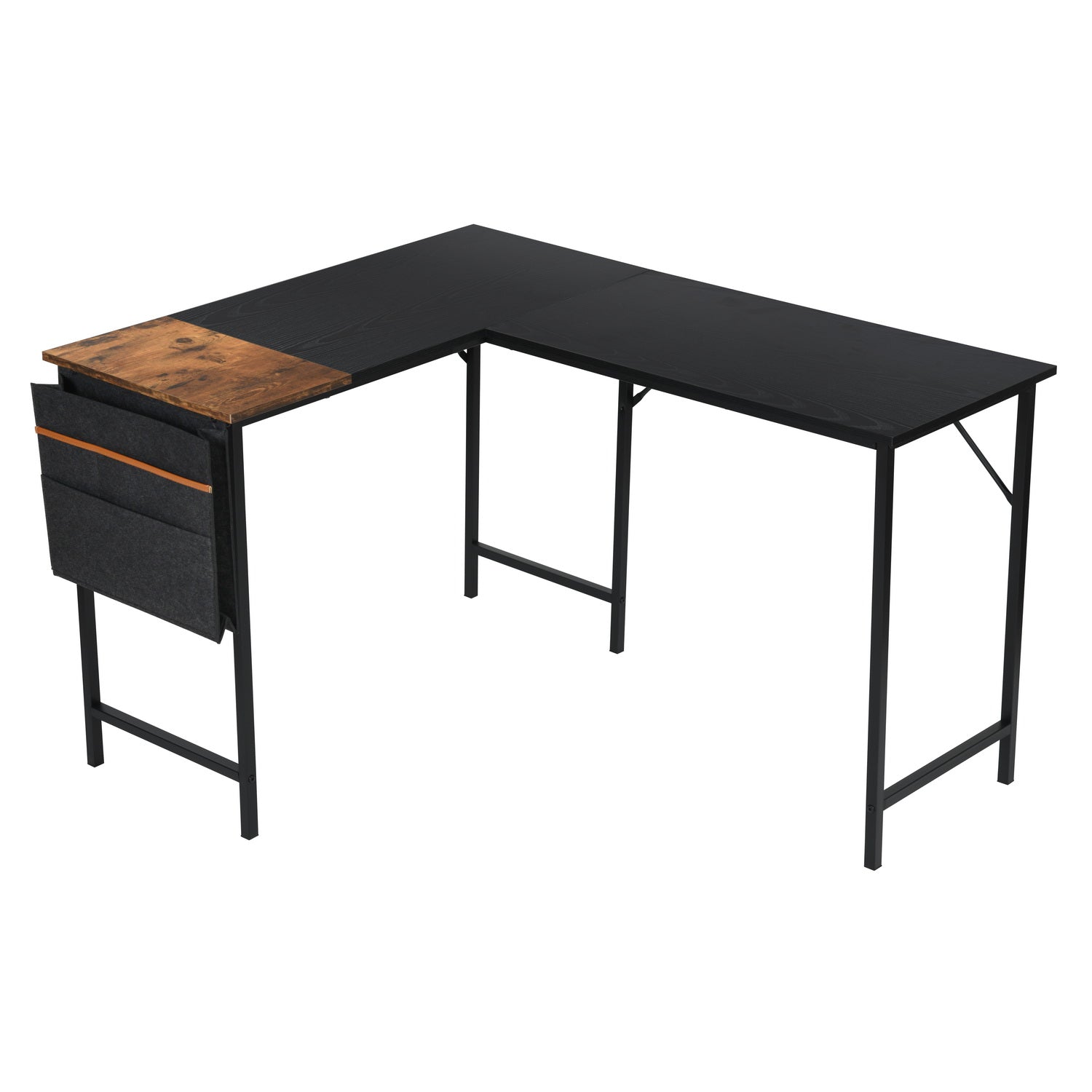 Isoud 124Cm Fabric Black Brown Desks