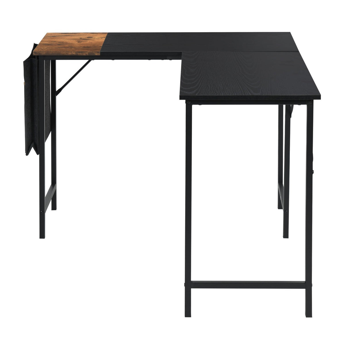 Isoud 124Cm Fabric Black Brown Desks
