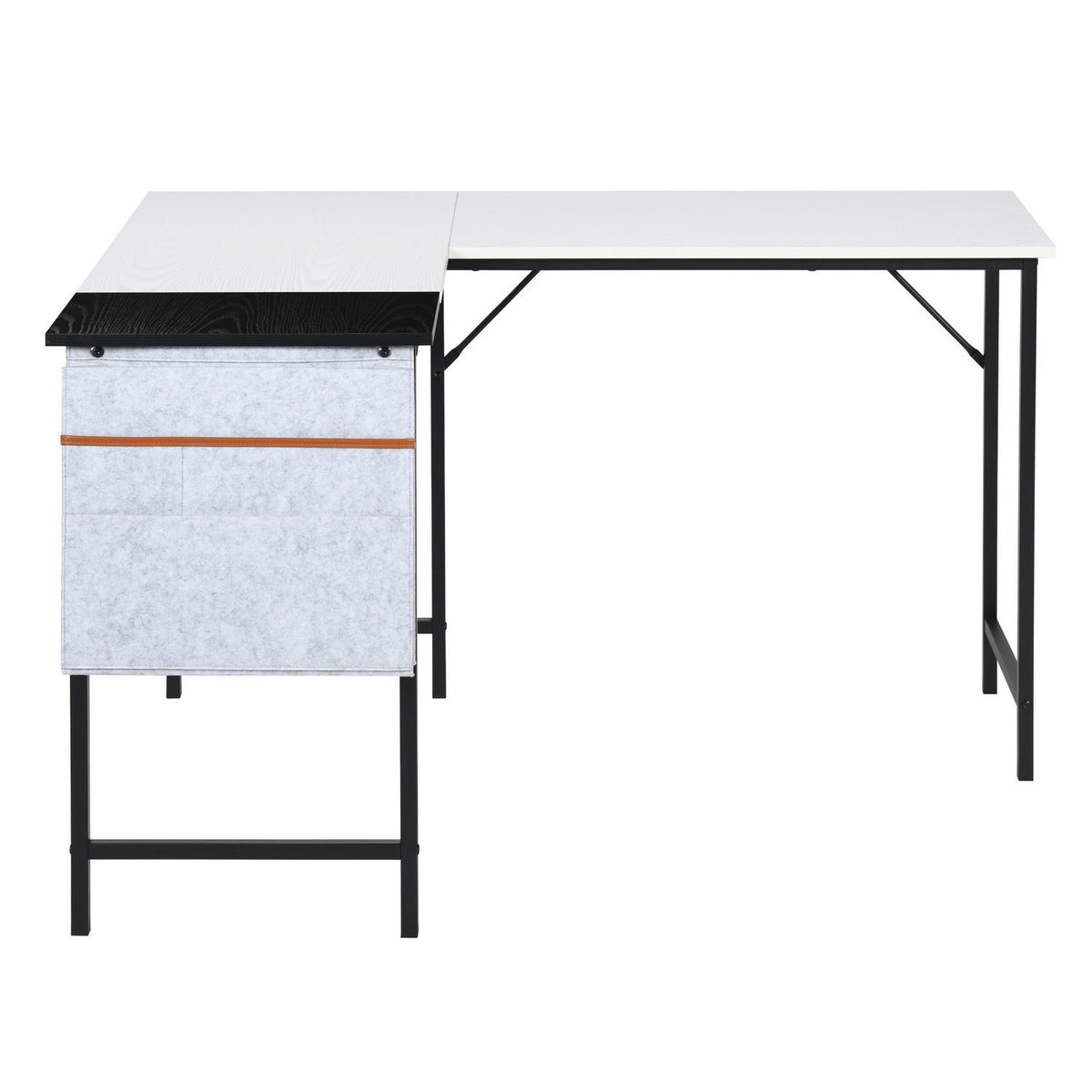 Isoud 124Cm Fabric Black White Desks