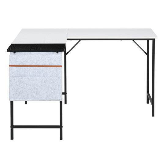 Isoud 124Cm Fabric Black White Desks