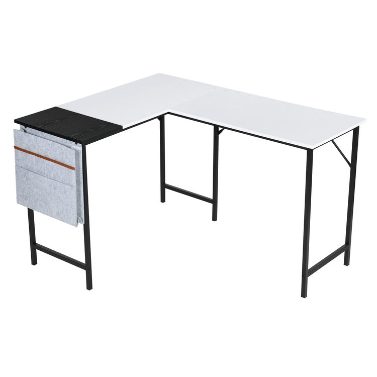 Isoud 124Cm Fabric Black White Desks