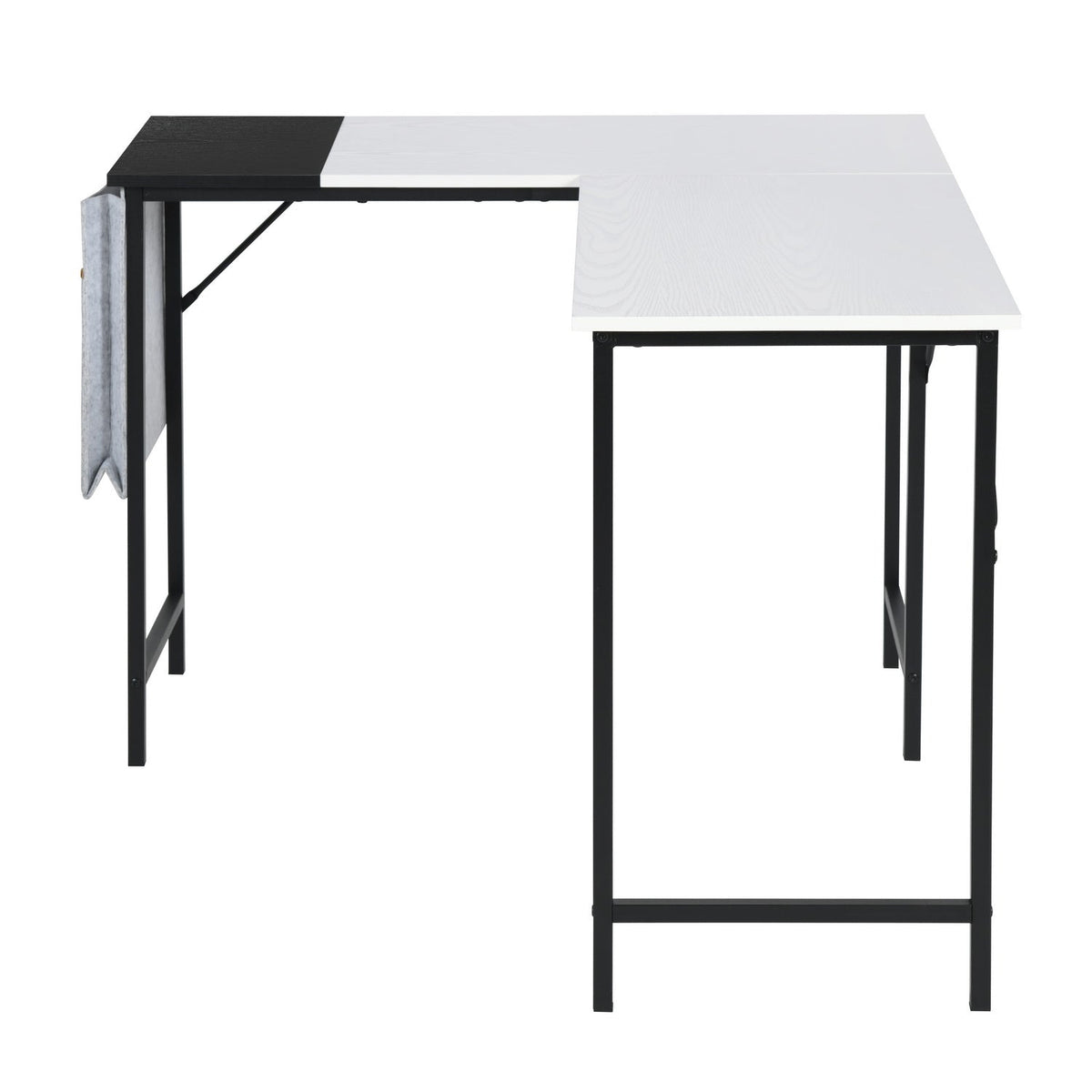 Isoud 124Cm Fabric Black White Desks