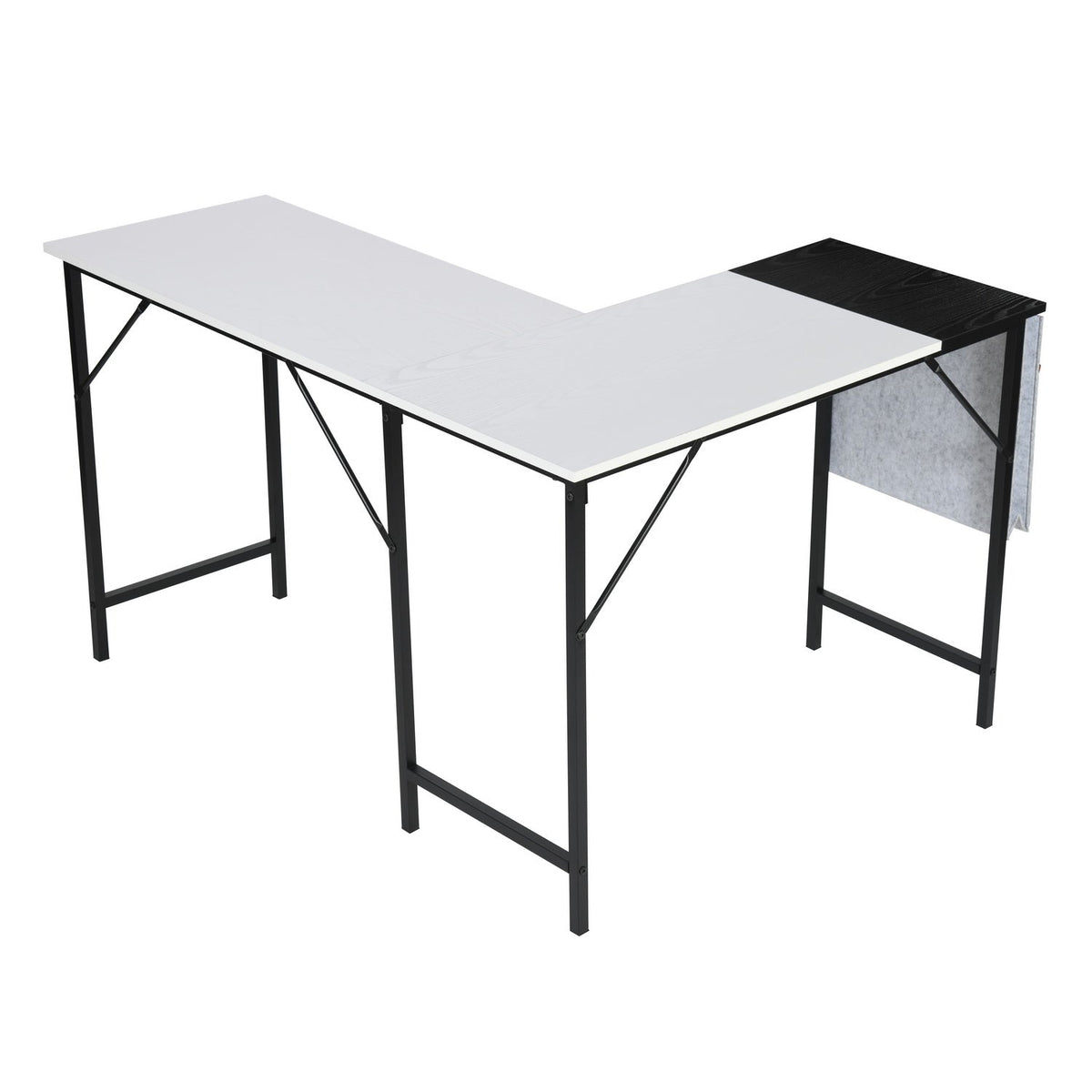 Isoud 124Cm Fabric Black White Desks