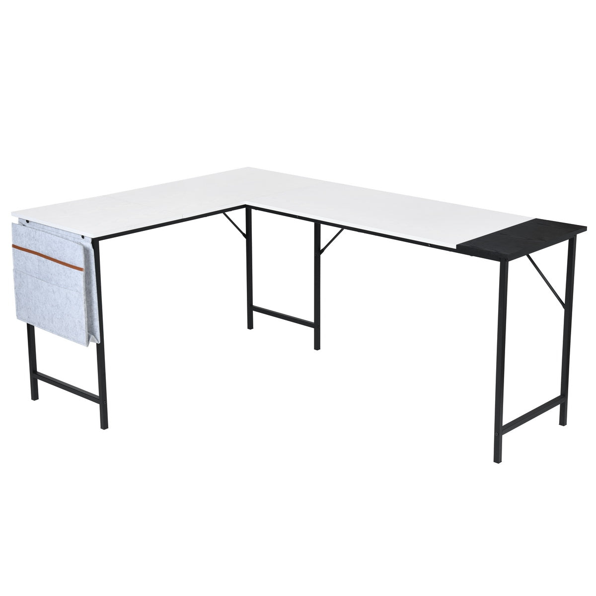 Isoud 148Cm Fabric Black White Desks