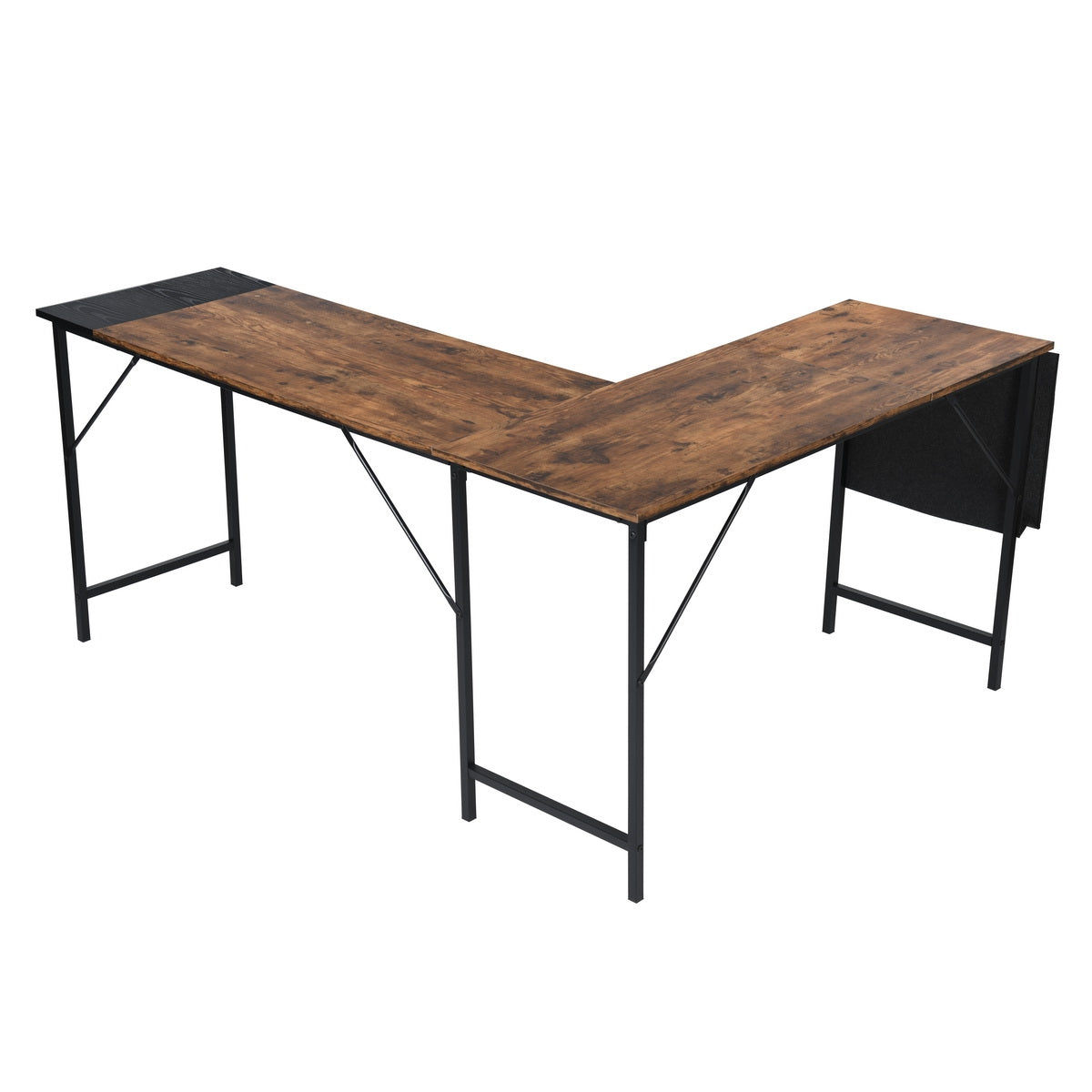 Isoud 148Cm Fabric Black Brown Desks