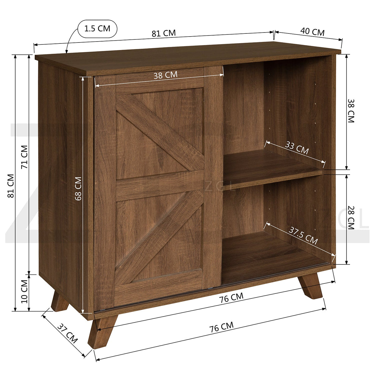 Latza Side Board 3 Levels Sideboards & Buffets