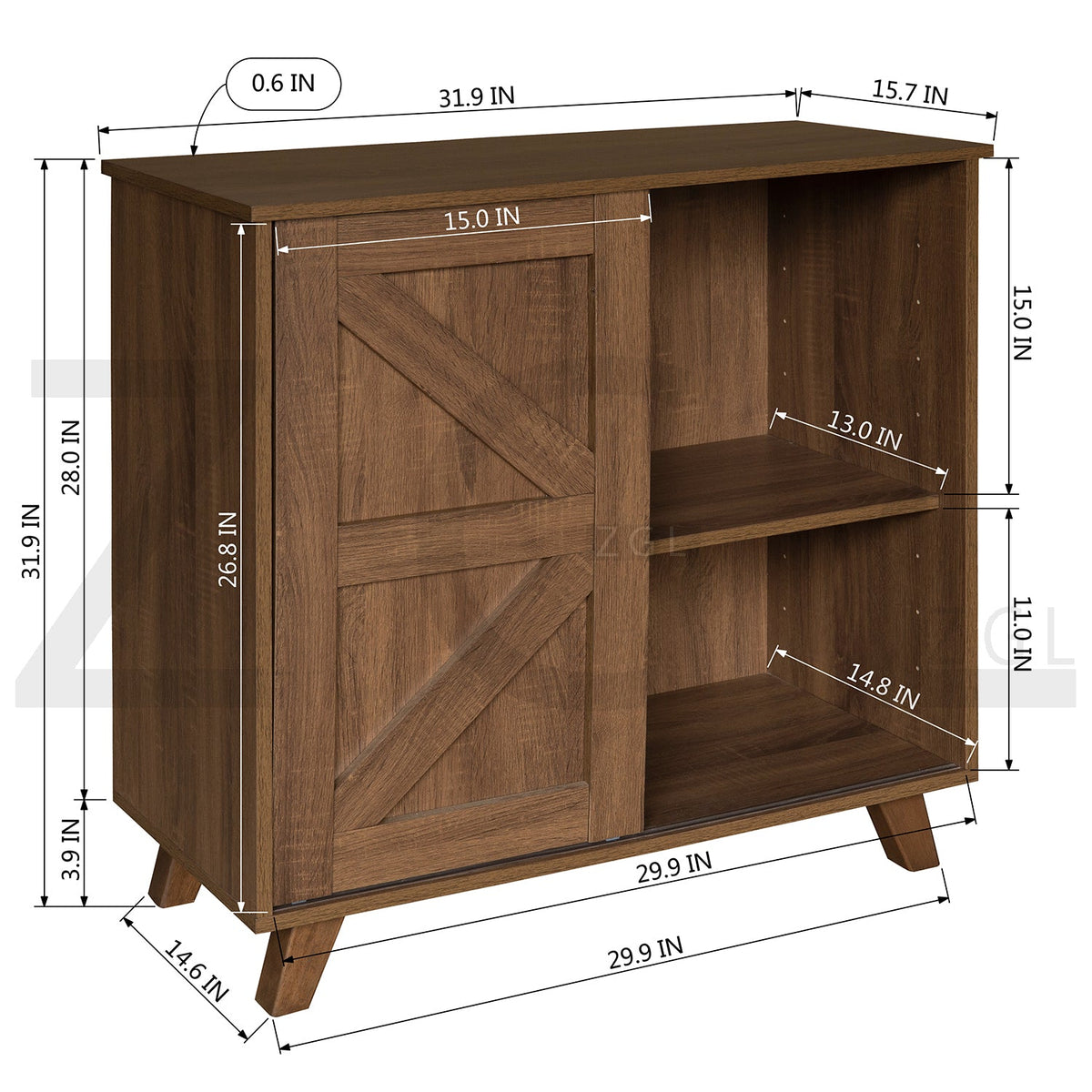 Latza Side Board 3 Levels Sideboards & Buffets