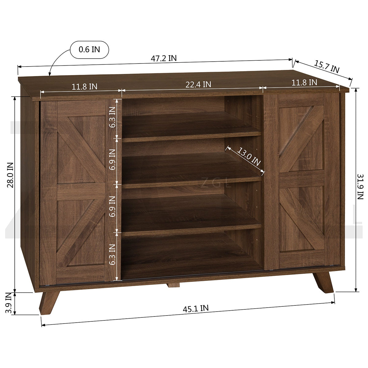 Latza Side Board 4 Levels Sideboards & Buffets
