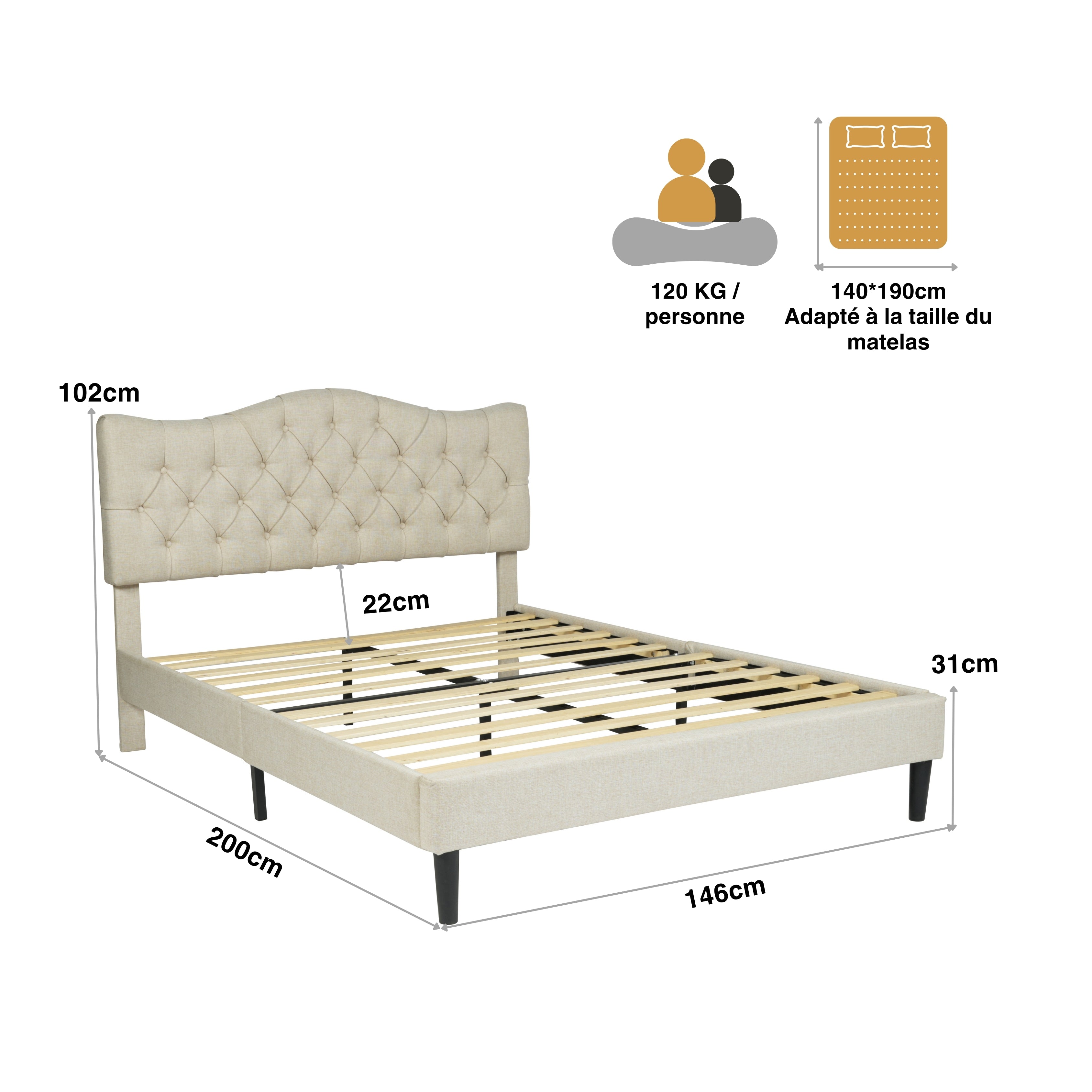 Leon 140 Beige Beds