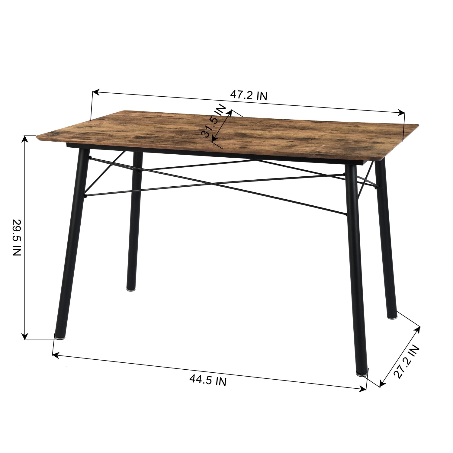 London Wooden Top Dining Table