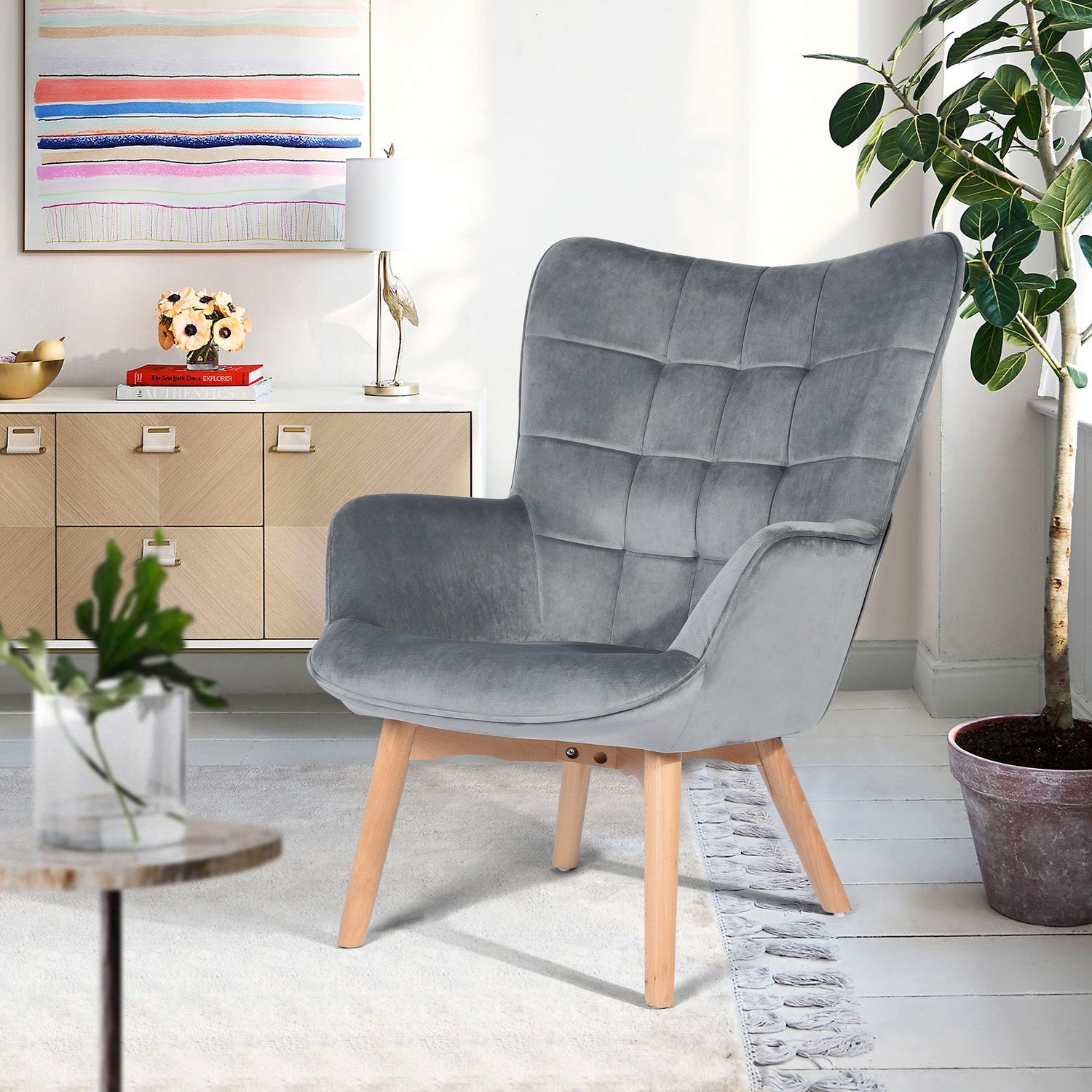 Matisse Velvet Grey Accent Chairs