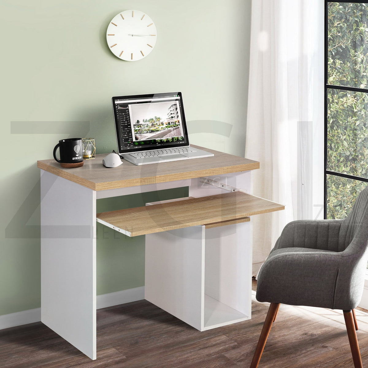 Montes Oak White Desks