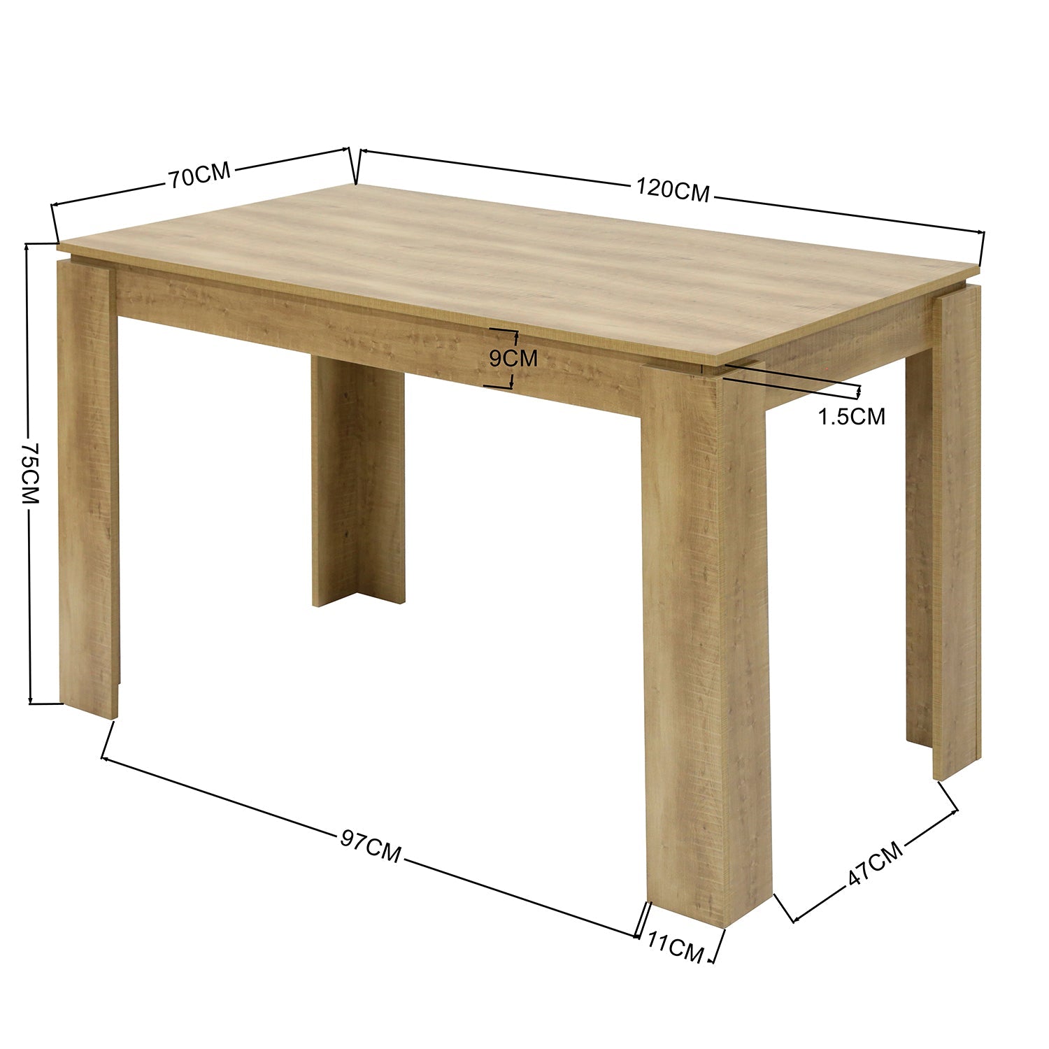 Musk 120 Oak 1Pc Dining Tables