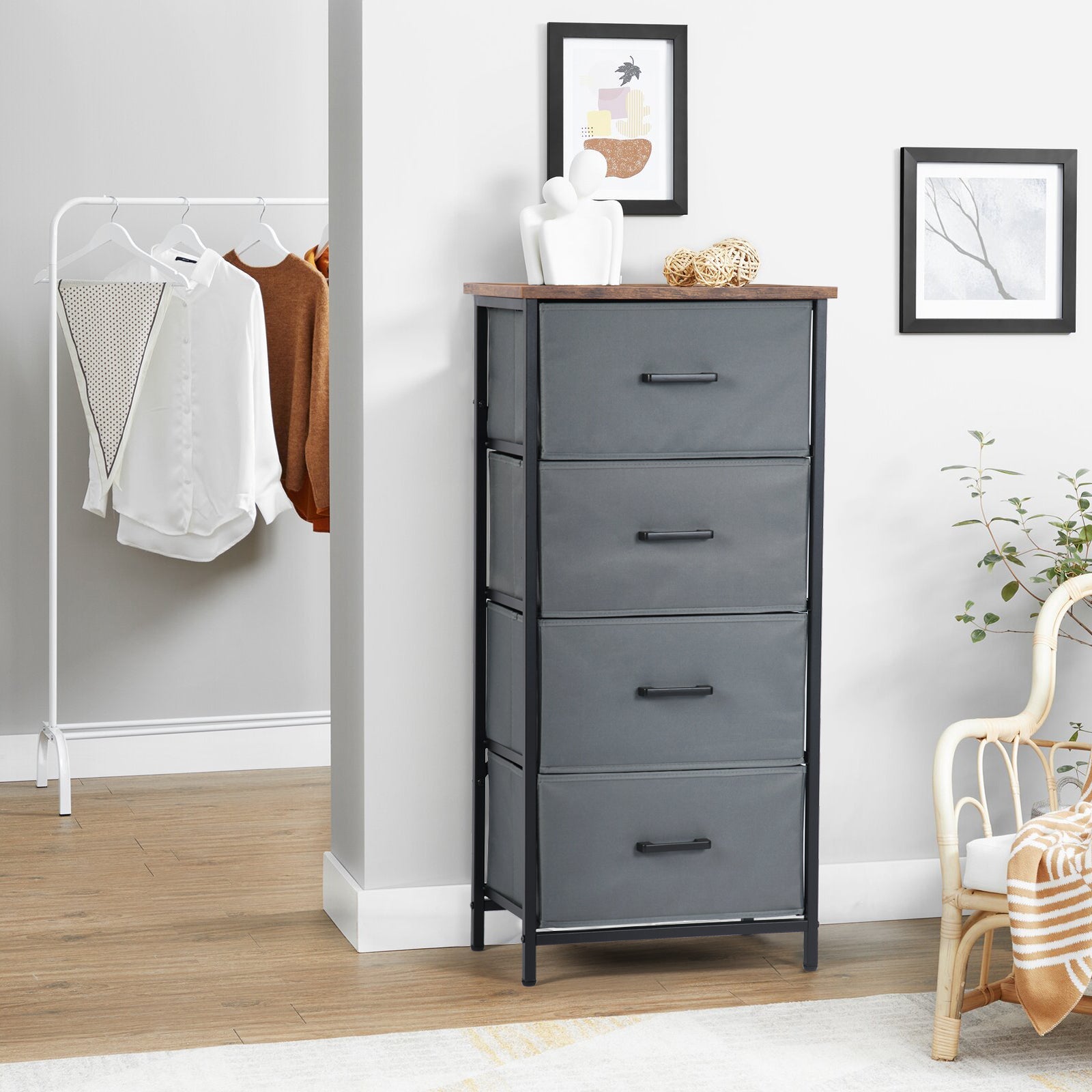 Natesa 4 Levels Grey Accent Chests / Cabinets