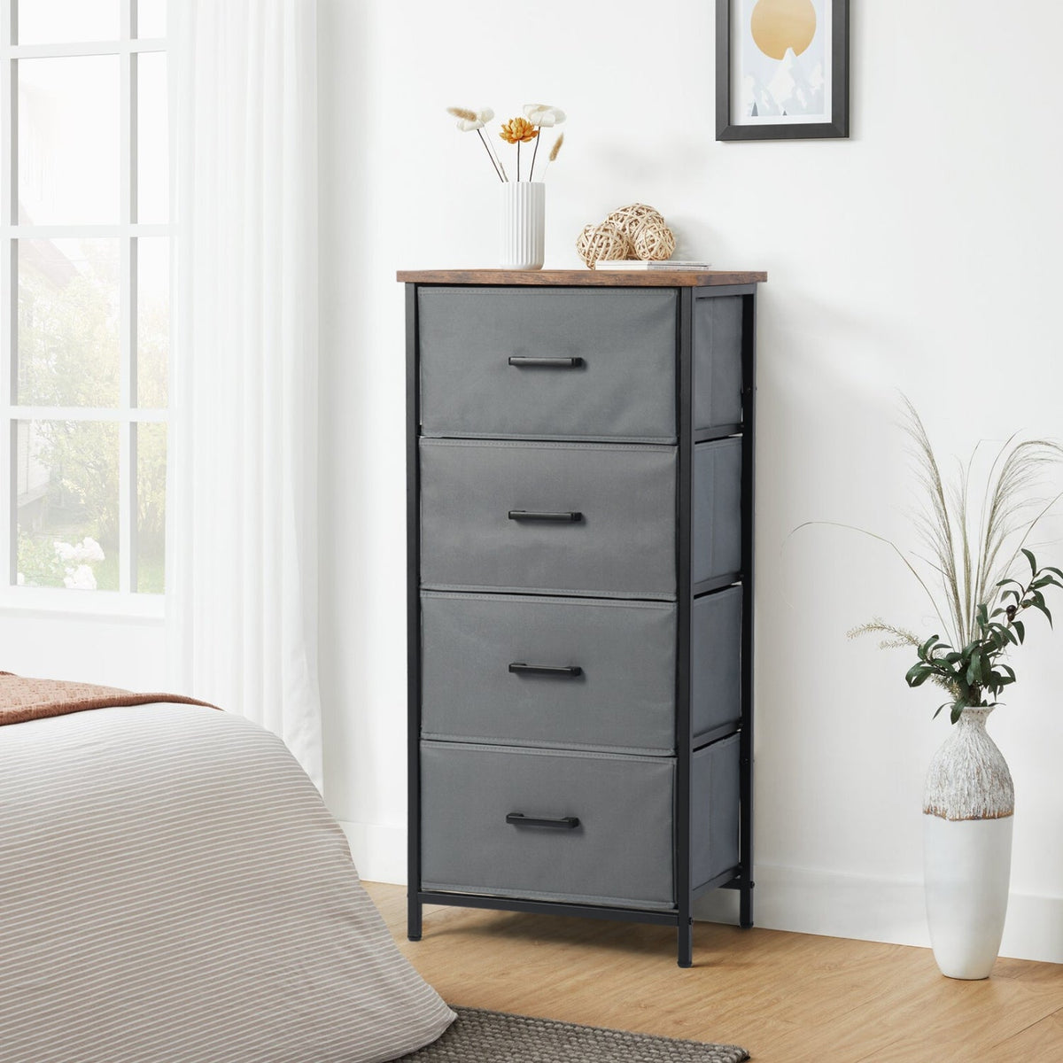 Natesa 4 Levels Grey Accent Chests / Cabinets