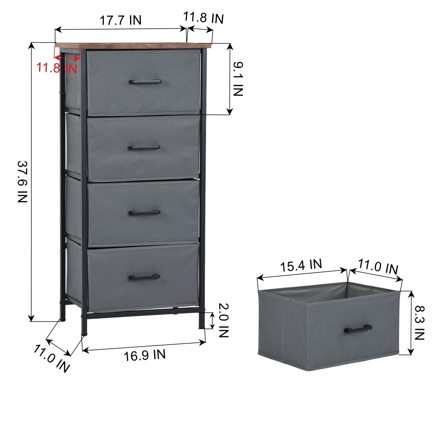 Natesa 4 Levels Grey Accent Chests / Cabinets